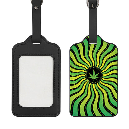 Psychedelic Cannabis Leaf Print Luggage Tag