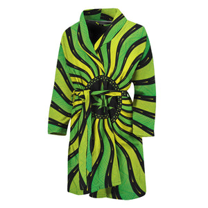 Psychedelic Cannabis Leaf Print Men's Bathrobe