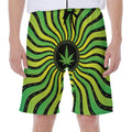 Psychedelic Cannabis Leaf Print Men's Beach Shorts