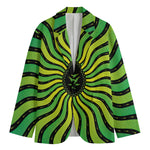 Psychedelic Cannabis Leaf Print Men's Blazer