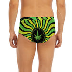 Psychedelic Cannabis Leaf Print Men's Briefs