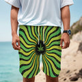 Psychedelic Cannabis Leaf Print Men's Cargo Shorts