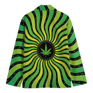 Psychedelic Cannabis Leaf Print Men's Cotton Blazer