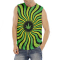 Psychedelic Cannabis Leaf Print Men's Fitness Tank Top