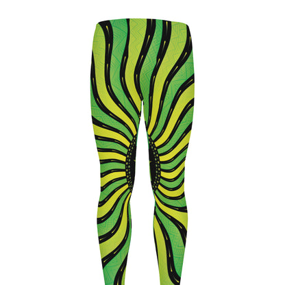 Psychedelic Cannabis Leaf Print Men's leggings