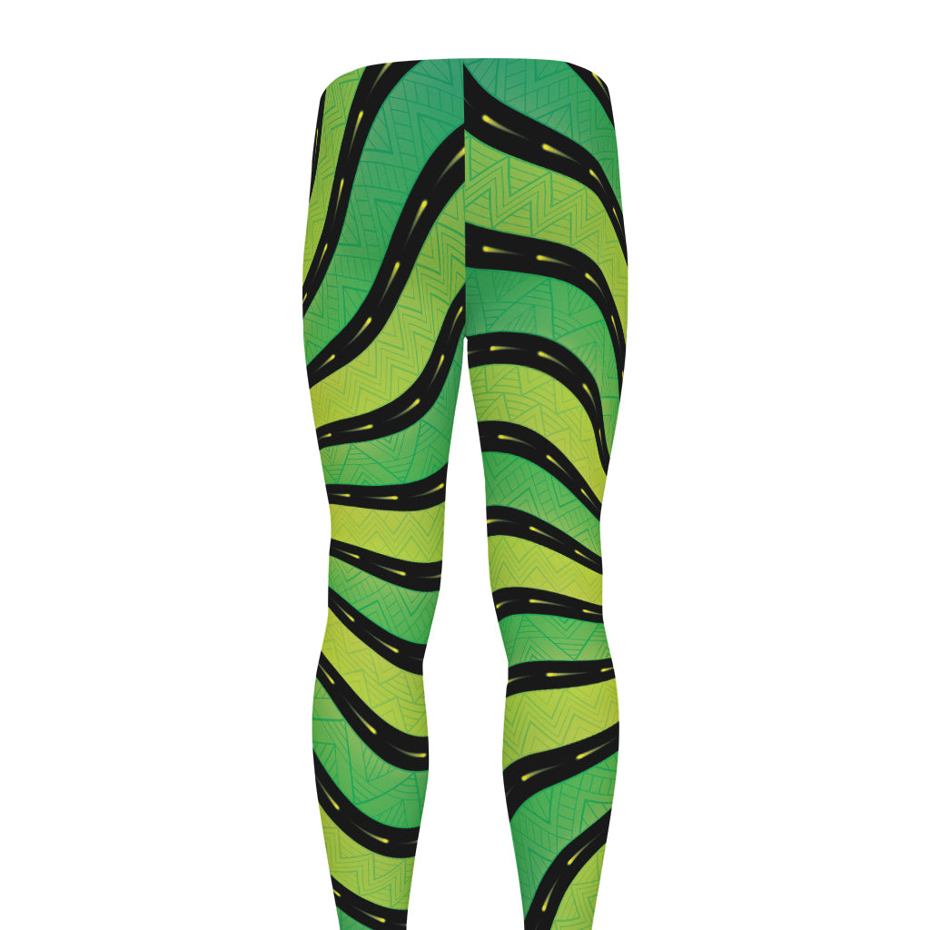 Psychedelic Cannabis Leaf Print Men's leggings