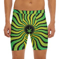 Psychedelic Cannabis Leaf Print Men's Long Boxer Briefs