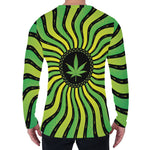 Psychedelic Cannabis Leaf Print Men's Long Sleeve T-Shirt