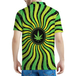 Psychedelic Cannabis Leaf Print Men's Polo Shirt