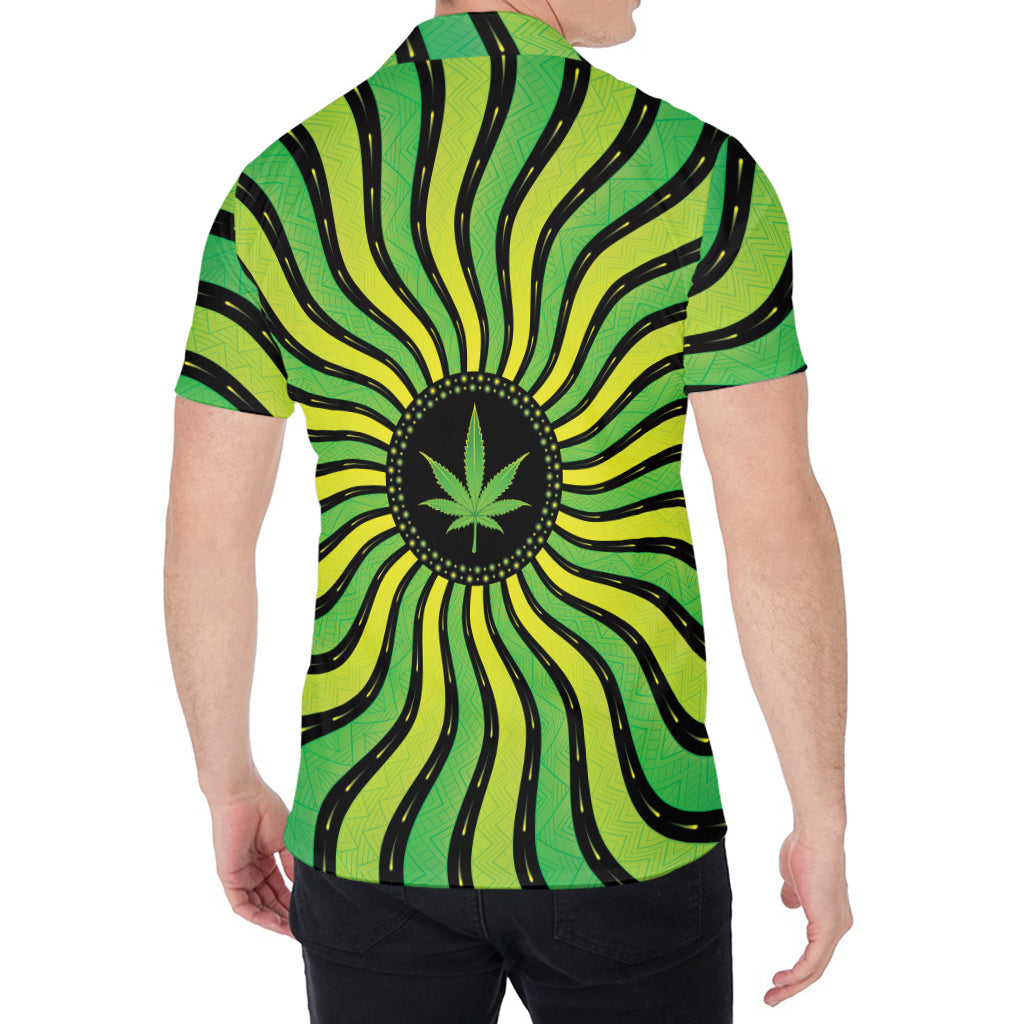 Psychedelic Cannabis Leaf Print Men's Shirt