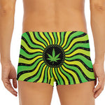 Psychedelic Cannabis Leaf Print Men's Short Boxer Briefs