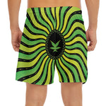 Psychedelic Cannabis Leaf Print Men's Split Running Shorts