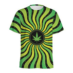 Psychedelic Cannabis Leaf Print Men's Sports T-Shirt