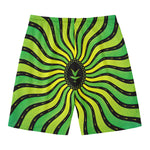 Psychedelic Cannabis Leaf Print Men's Swim Trunks