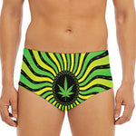 Psychedelic Cannabis Leaf Print Men's Triangle Swim Briefs