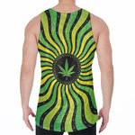 Psychedelic Cannabis Leaf Print Men's Velvet Tank Top