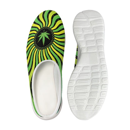 Psychedelic Cannabis Leaf Print Mesh Casual Shoes