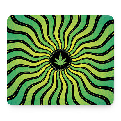 Psychedelic Cannabis Leaf Print Mouse Pad