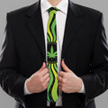 Psychedelic Cannabis Leaf Print Necktie