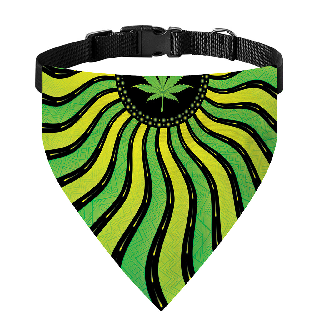 Psychedelic Cannabis Leaf Print Over The Collar Dog Bandana