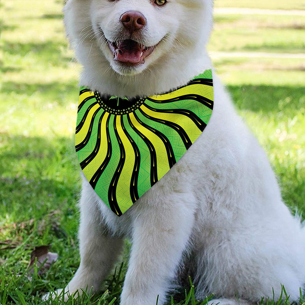 Psychedelic Cannabis Leaf Print Over The Collar Dog Bandana