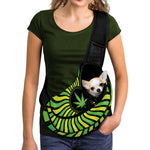 Psychedelic Cannabis Leaf Print Pet Sling Carrier