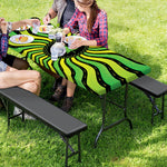 Psychedelic Cannabis Leaf Print Picnic Table Cover