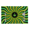 Psychedelic Cannabis Leaf Print Placemat