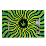 Psychedelic Cannabis Leaf Print Placemat