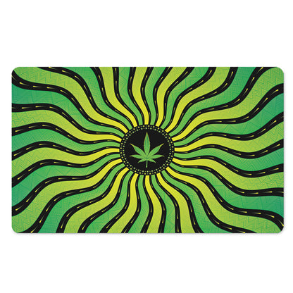 Psychedelic Cannabis Leaf Print Polyester Doormat