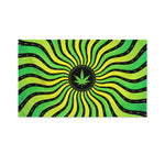 Psychedelic Cannabis Leaf Print Polyester Flag