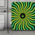 Psychedelic Cannabis Leaf Print Polyester Shower Curtain