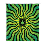Psychedelic Cannabis Leaf Print Polyester Shower Curtain