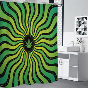 Psychedelic Cannabis Leaf Print Premium Shower Curtain