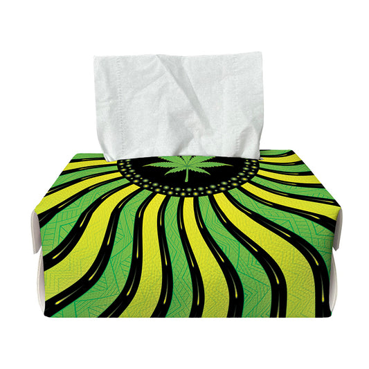 Psychedelic Cannabis Leaf Print Rectangle Tissue Box Cover