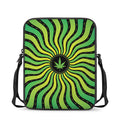 Psychedelic Cannabis Leaf Print Rectangular Crossbody Bag