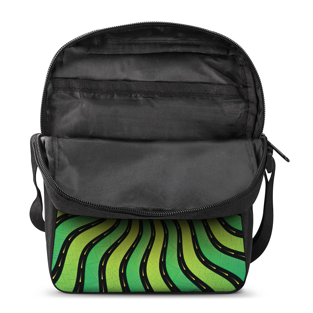 Psychedelic Cannabis Leaf Print Rectangular Crossbody Bag