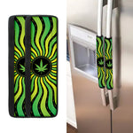 Psychedelic Cannabis Leaf Print Refrigerator Handle Covers