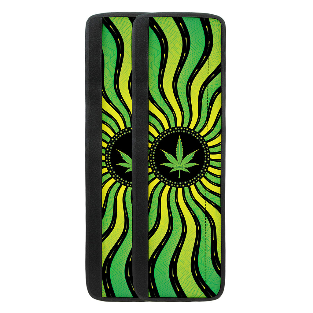 Psychedelic Cannabis Leaf Print Refrigerator Handle Covers