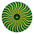 Psychedelic Cannabis Leaf Print Round Blanket