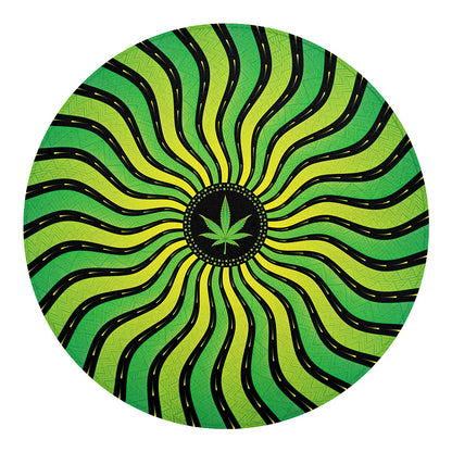 Psychedelic Cannabis Leaf Print Round Blanket