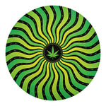 Psychedelic Cannabis Leaf Print Round Blanket
