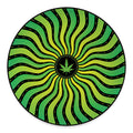 Psychedelic Cannabis Leaf Print Round Floor Mat