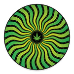 Psychedelic Cannabis Leaf Print Round Floor Mat