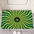 Psychedelic Cannabis Leaf Print Rubber Doormat