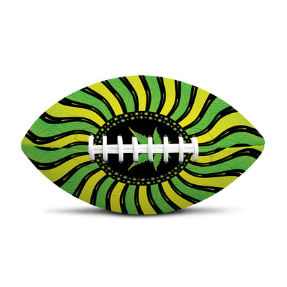 Psychedelic Cannabis Leaf Print Rugby Ball