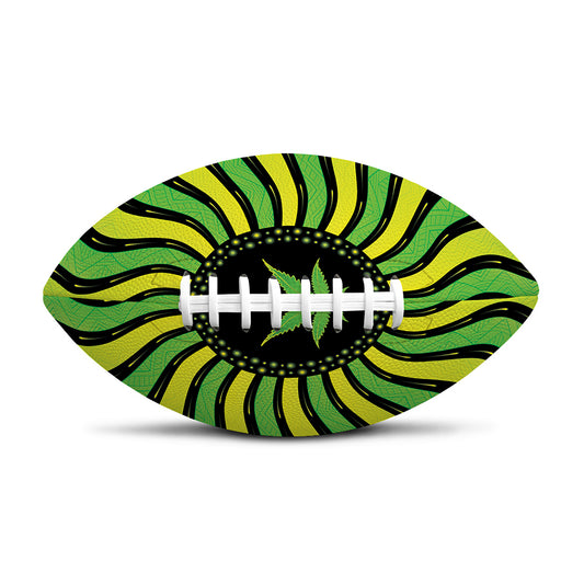 Psychedelic Cannabis Leaf Print Rugby Ball