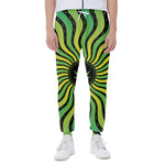 Psychedelic Cannabis Leaf Print Scuba Joggers