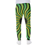 Psychedelic Cannabis Leaf Print Scuba Joggers