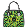 Psychedelic Cannabis Leaf Print Shoulder Handbag